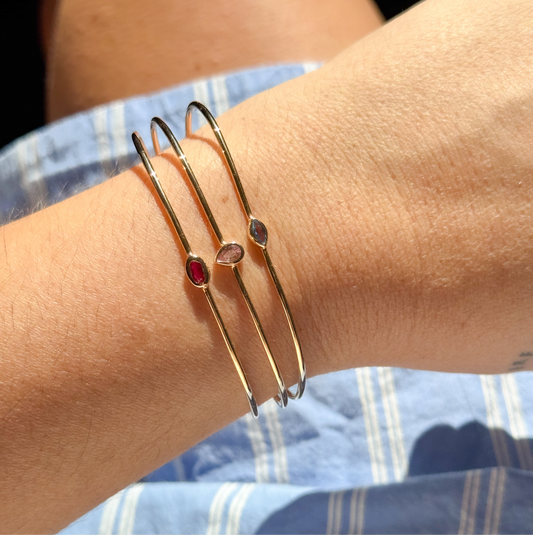 Gem cut bangle