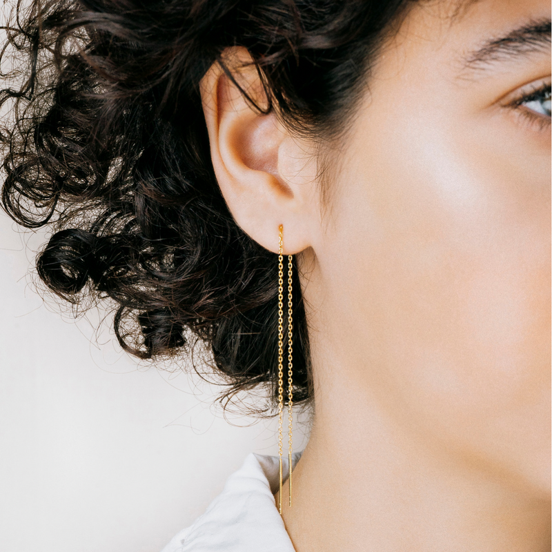 Simple best sale chain earrings